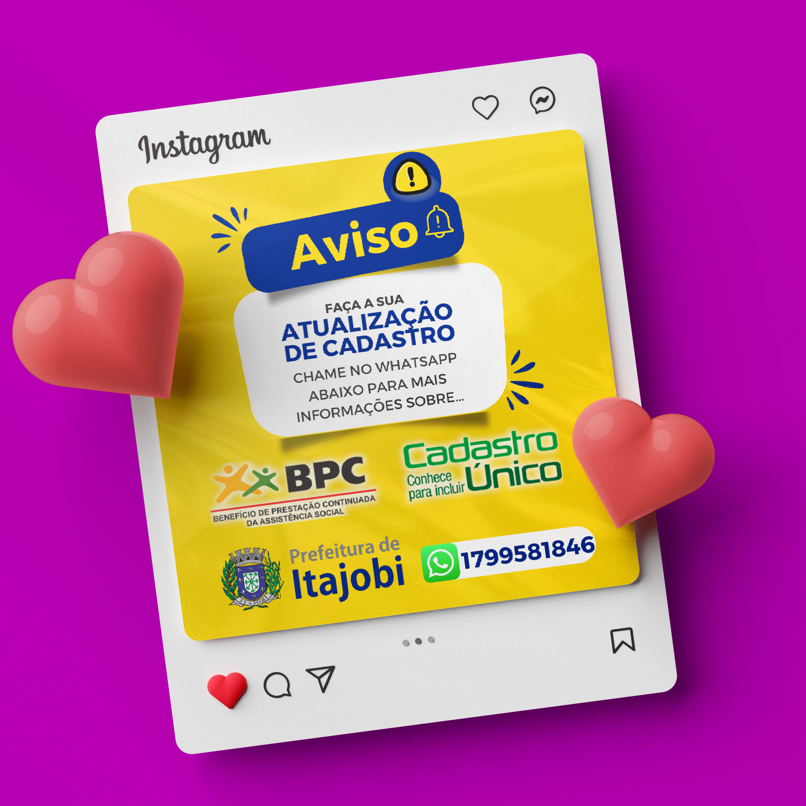 Aviso de recadastramento