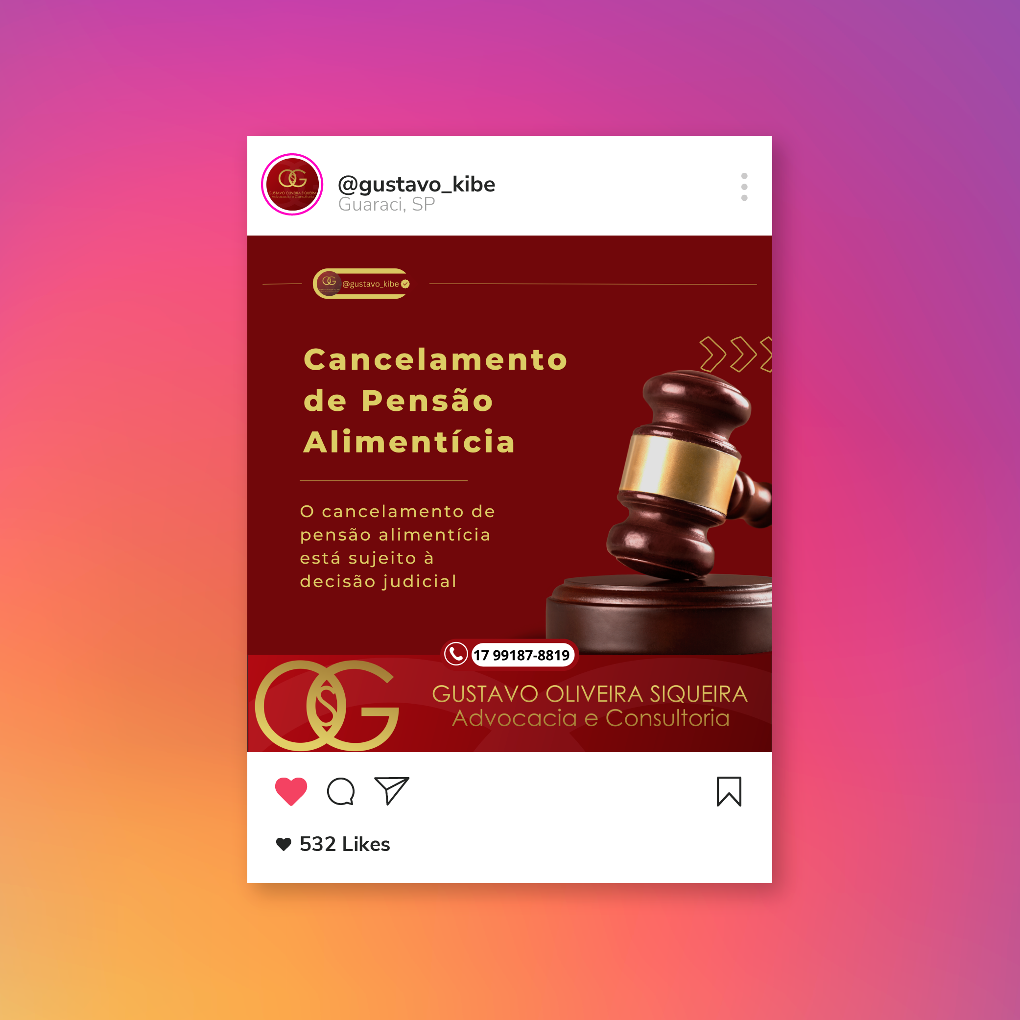 Post para rede social advogado